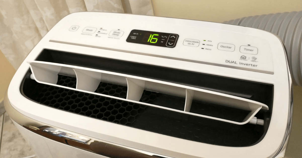 ar condicionado portatil ligado